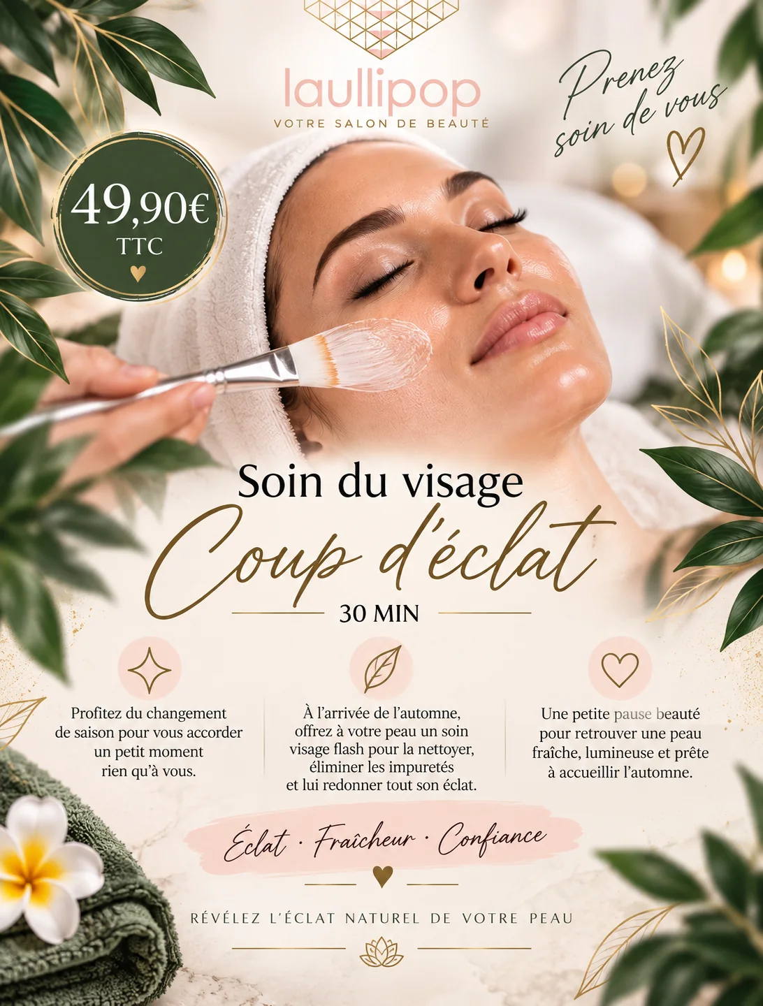 Soin visage Coup d'éclat chez Laullipop, institut de beauté à Meythet